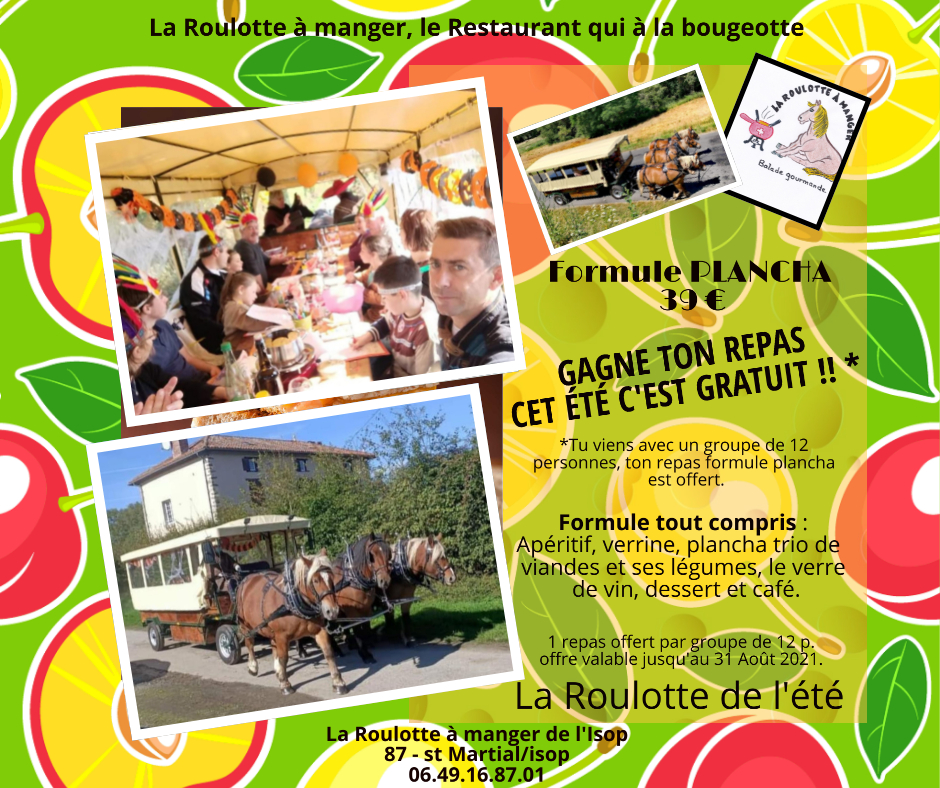 Clos de l isop restaurant roulotte insolite chevaux haute vienne haut limousin plancha promo